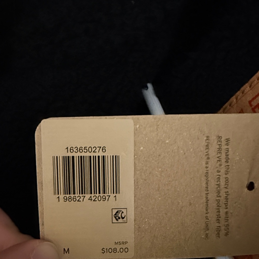 Levi's Men's Charcoal Sherpa Jacket - Picture 4 of 4